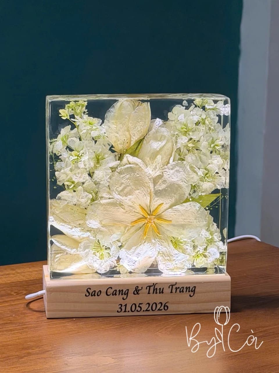 Đèn hoa khối vuông nhỏ 15x15 cm