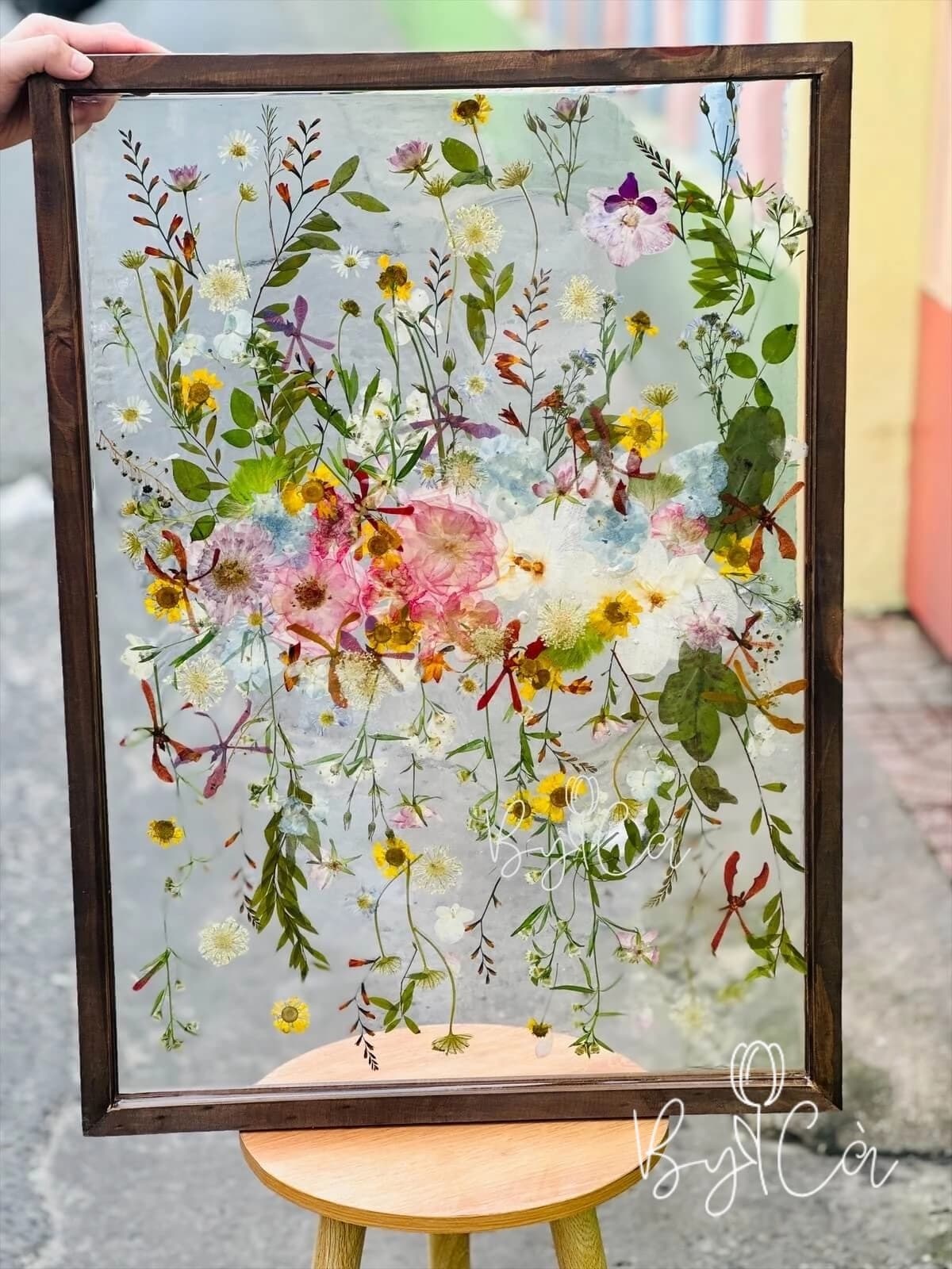 Tranh hoa Resin 2D khổ lớn 40x40cm